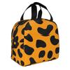 Black and Yellow Leopard Series Print Pattern Lunch Bag Portable Thermal Cooler Insulated Bento Box for Kids Food Tote Bags
