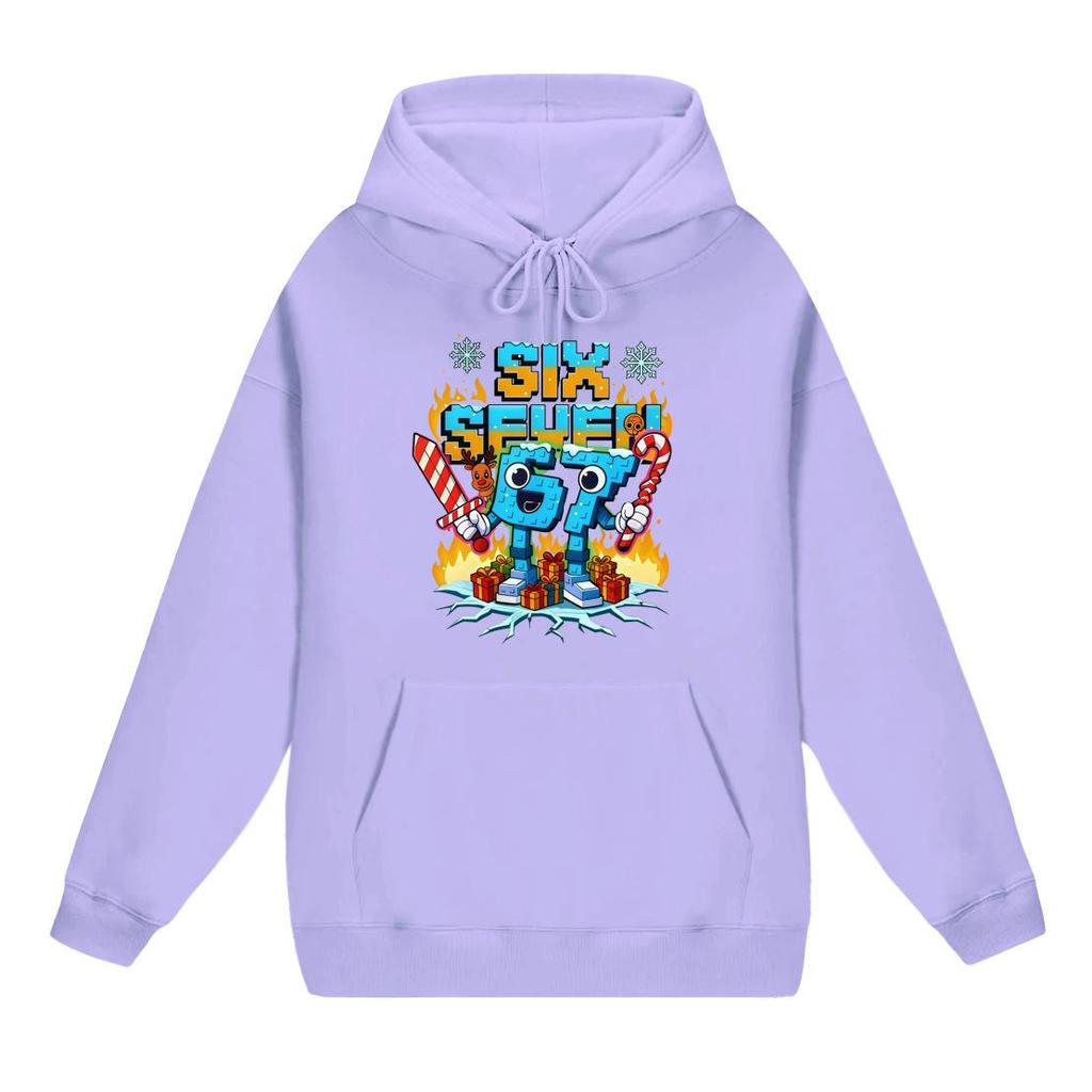 2025 Kids' Hooded Sweatshirt - New European & American Style, No. 67 Pattern, Autumn/Winter Fleece