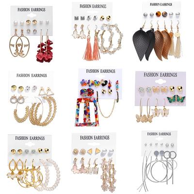 Fashion Pearl Gold Earrings Set For Women Acrylic Flower Drop Earring Vintage Geometric Circle Earrings 2020 Jewelry