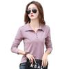 T Shirt Office Woman Spring Casual Long Sleeve Lapel T-shirt Autumn Loose Korean Style Plus Size