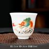 Suet Jade Porcelain High-end Teacup Household Tea Cup Chinese Ceramic Kung Fu Tea Set Suet Jade Porcelain Guofeng Single Cup