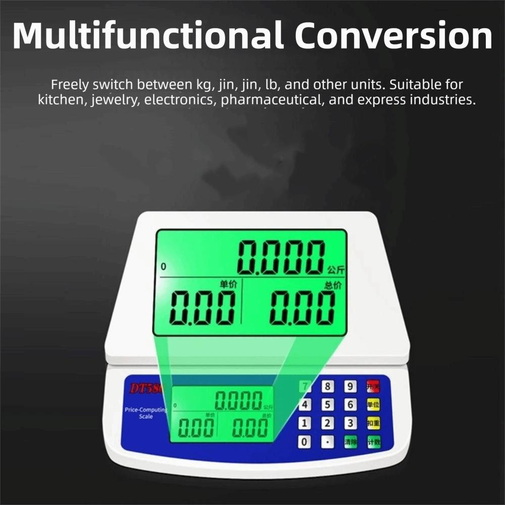 LCD Display Kitchen Digital Scale 30kg/1g Capacity Electronic Pricing Scale Coins Counting