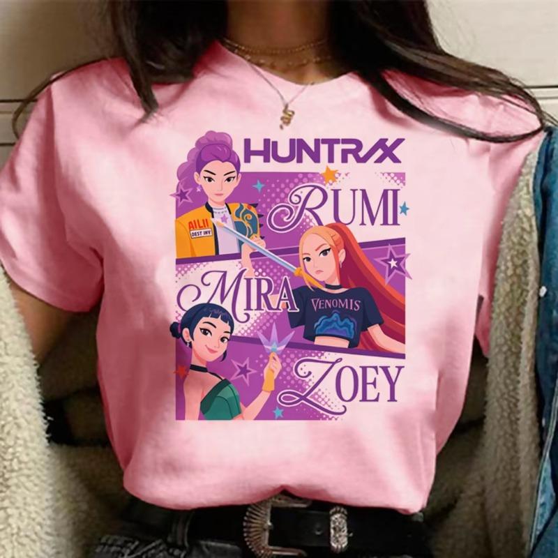 KPop Demon Hunters Mira T-shirt for Girls, Fashion Harajuku Demon Hunter Cosplay Shirt, Fan Gift Y2k Top T-shirt