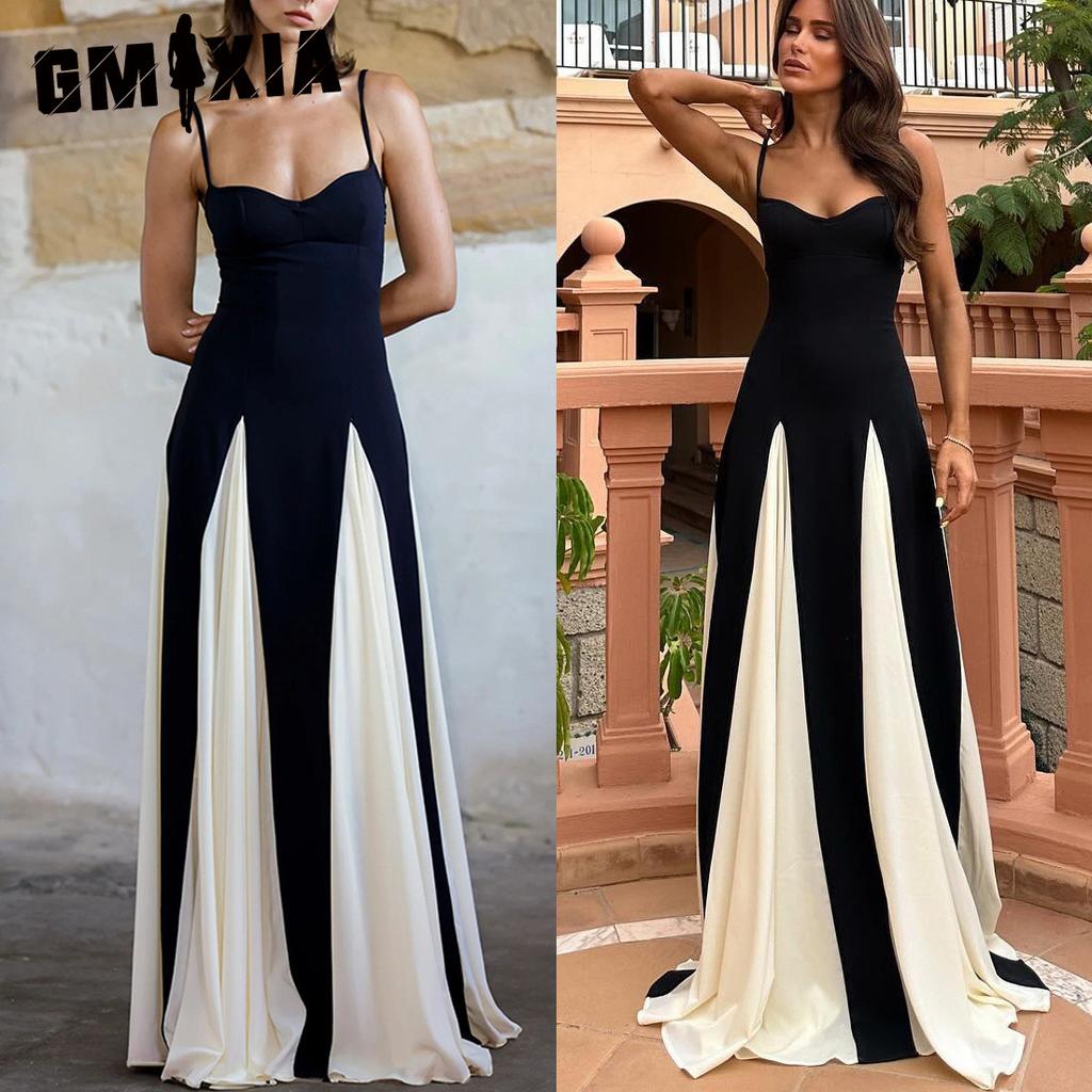 GMXIA Women's Fashion Summer Spring Sleeveless V-Neck Casual Dresses