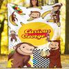 1pc Curious George8 Theme Blanket - Digital Print, Polyester, Cozy for All Seasons, Perfect for Outdoor, and Travel