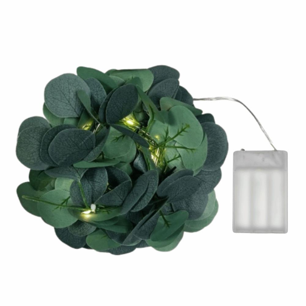 Battery Powered Willow Curtain Lamp Green Leaf Artificial Leaf Lights  Xmas Decoration