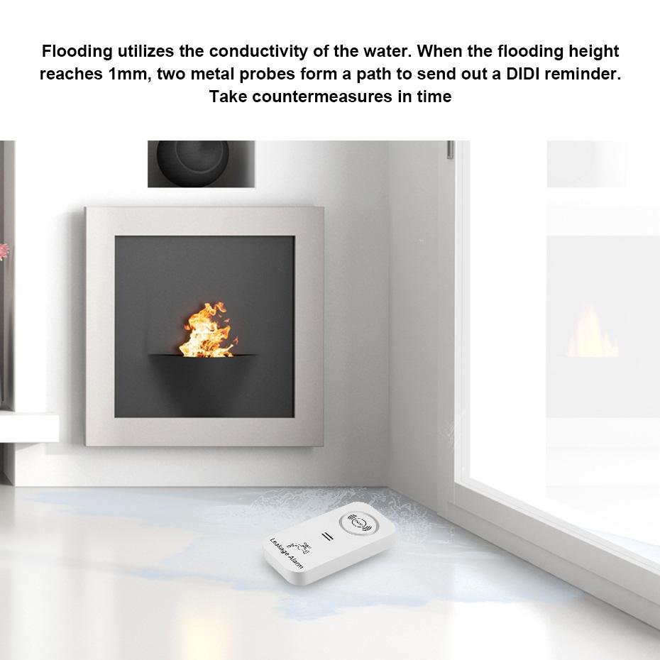 KERUI 433Mhz Leakage Alarm Water Detector Drip Alert with 90db Loud Home Security Overflow Sensor for Kitchen Bathroom