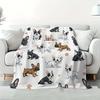 1Pc  Minimalist Line Art Cat Print Flannel Blanket Soft Cozy Warm Throw Blanket For Bedroom Living Room Couch