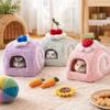 Pet Supplies Warm Hamster Cake Nest Swiss Roll Shape Soft Plush Hamster Cage Cute Multi-Functional Bird Hiding House Household