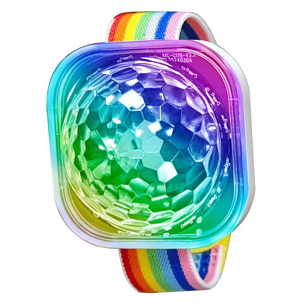 

Portable Disco Ball Wristband Light Voice Activated Party Lamp USB Rechargeable Flashing Light White