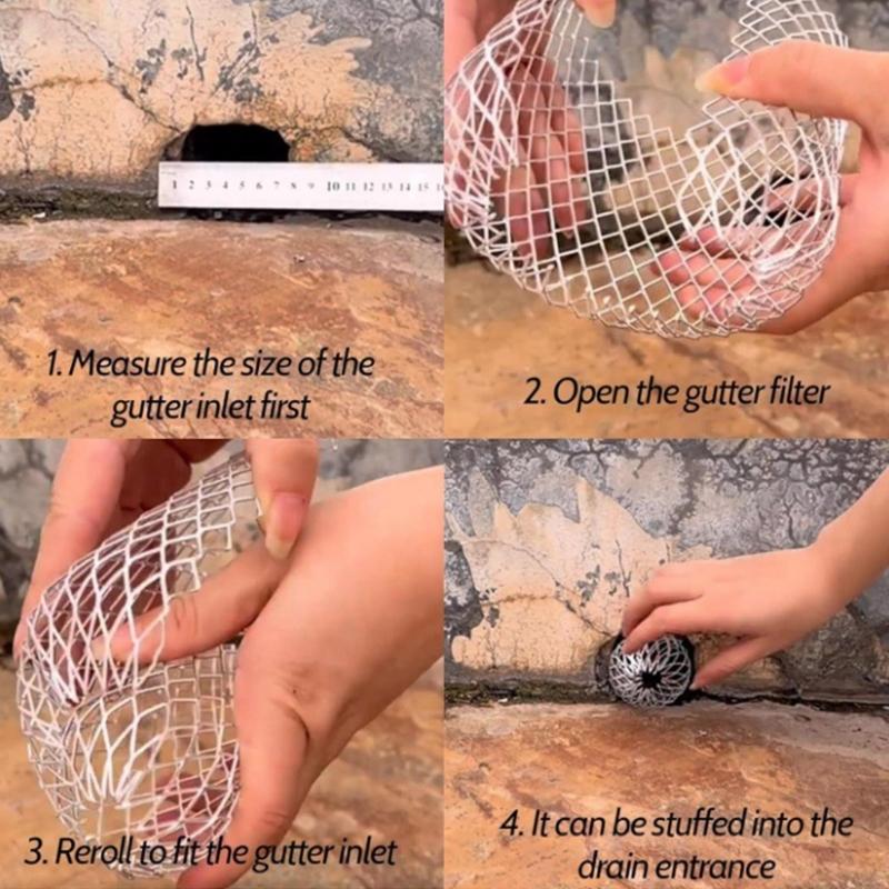 Metal Meshes Roof Gutters Filters Aluminum Gutters Guard Strainer Stop Leaf Blockage Drain Pipe Cover Spouting Filter Caps