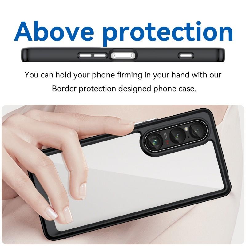 For Sony Xperia 1 VI Phone Case WANLONFENG XC Series TPU Acrylic Cover with Tempered Glass (Big Lens Hole)