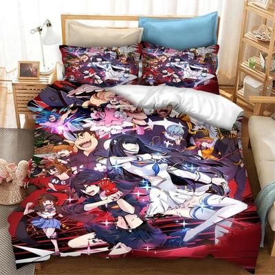 3D Tištěný KILL la KILL Povlak na přikrývku Povlak na polštář Anime Ložní souprava Dvojlůžko Jednolůžko Plný Queen King Dospělí Děti Ložní prádlo Povlak na přikrývku