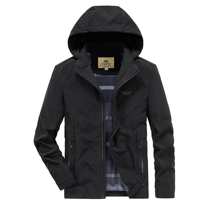 

Весна и осень новая мужская деловая куртка весна и осень свободная повседневная молодежная быстросохнущая куртка с капюшоном 5XL