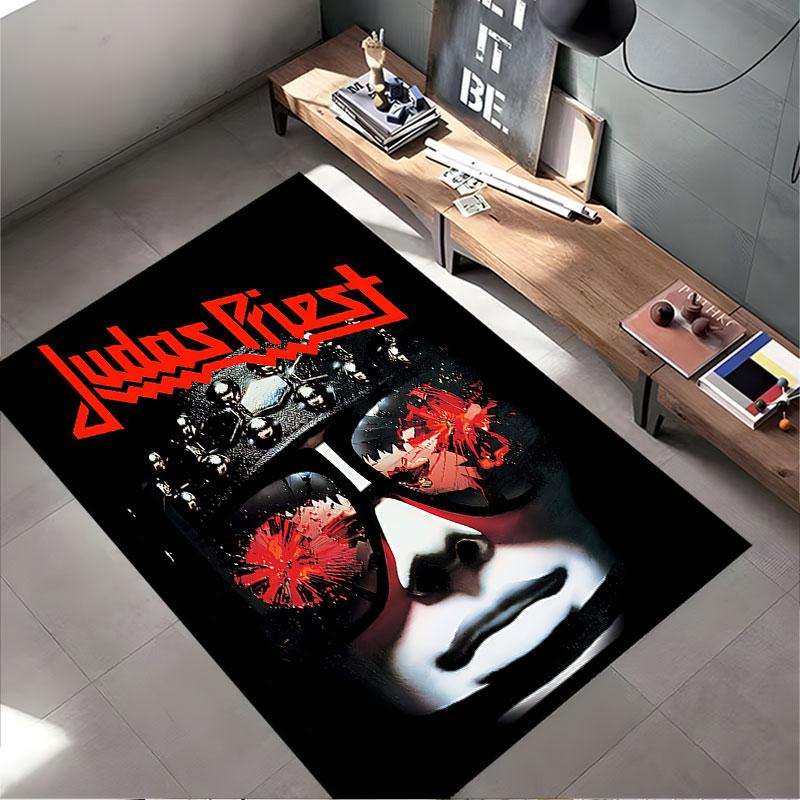 Judas Priest Band Artwork Carpet suitable as a non-slip mat for the living room or bedroom sofa