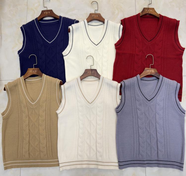 Women's Loose V-Neck Knitted Vest - Japanese Lazy Style, Age-Reducing Sleeveless Sweater for JK Uniforms