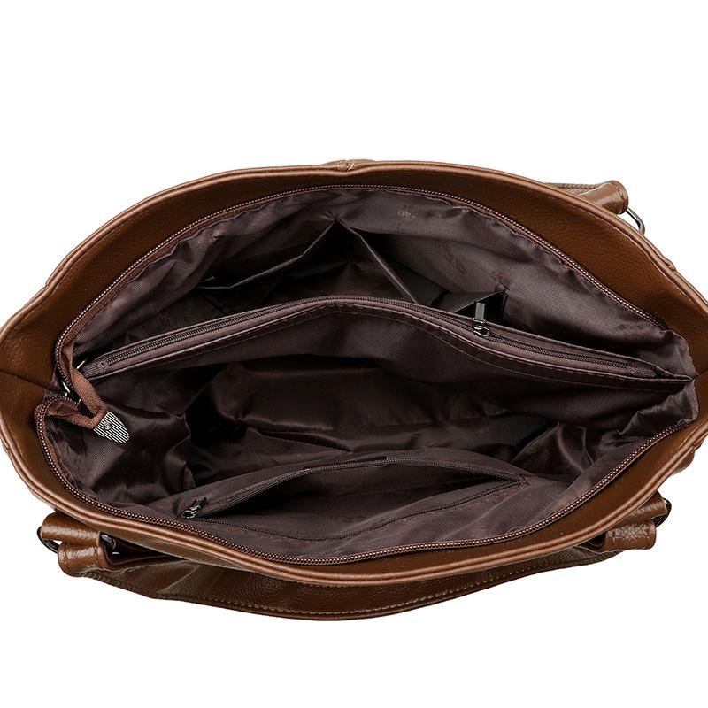 Women's Tote Bag Solid Color Shoulder Bag Large Capacity Middle-Aged Mother Bag