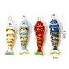1 Pièce Laiton Océan 3D Émail Poisson Animal Charme Mobile Pendentif Plaqué Or 18K Pour Collier Fabrication DIY 4,1 cm x 1 cm