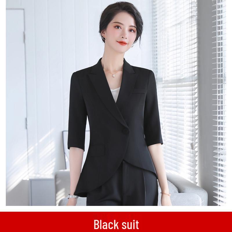 Women's Slim Fit Tuxedo Suit Set - Spring/Summer Professional Blazer & Pants Workwear