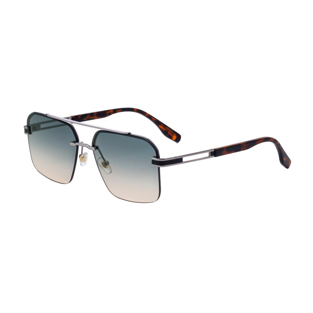 JYL TS Men's Semi-Rimless Retro - Double-Bridge Sun-Protective Trendy CY-98379