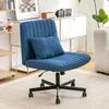Modern Home Office – Height-Adjustable Swivel Chair without Armrests with Quiet Casters & Cushion – Elegant Fabric Chair for Study & Living Room