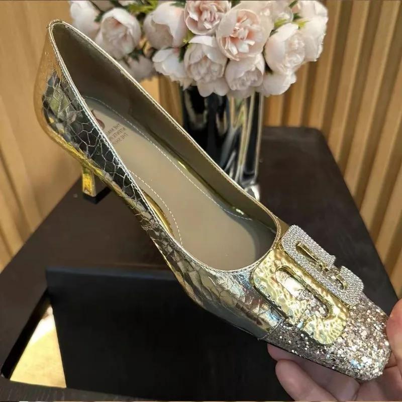 Mode Damen Strass Pumps 2025 Neue Designer High Heels Schuhe Luxuriöse Dekorative Bankett Damen Elegante Slipper High Heels Schuhe Damen