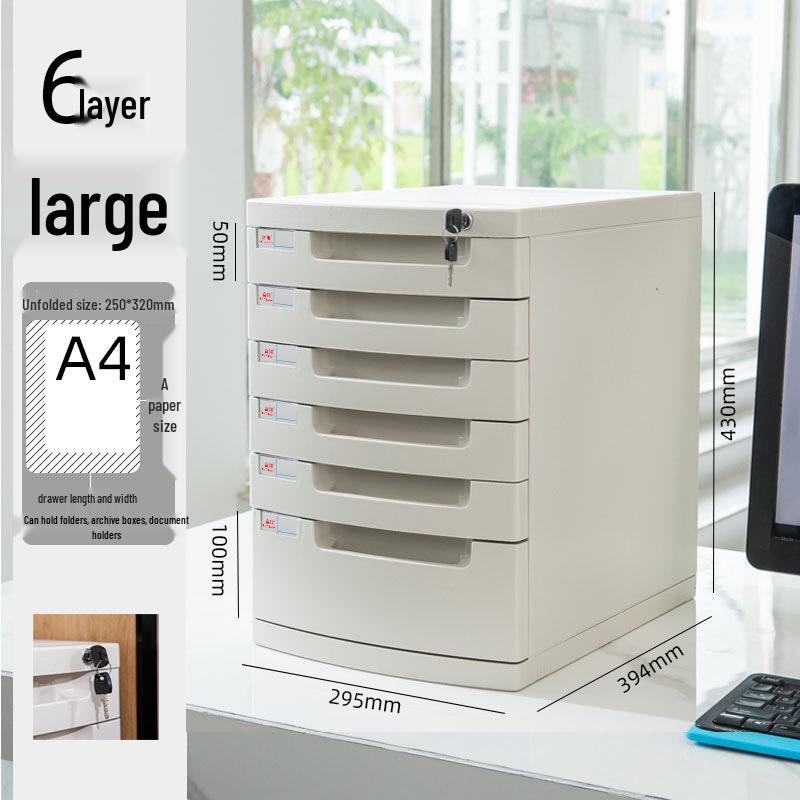 Abschließbarer mehrschichtiger A4-Desktop-Aktenschrank und Aufbewahrungsbox