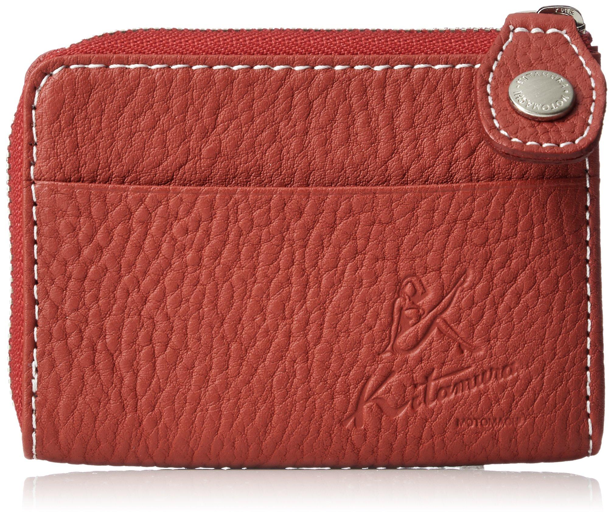 

Coin Purse Zipper Type YH0084 Stitch 70912 [Kitamura] L-shaped Red/Ivory [Red]