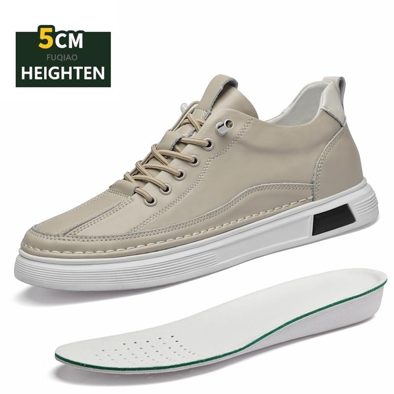 

Мужские повседневные кроссовки-лифты из коровьей кожи, увеличение роста на 5 см, слипоны, модная спортивная удобная обувь для ходьбы с нескользящей подошвой 38 абрикосовый