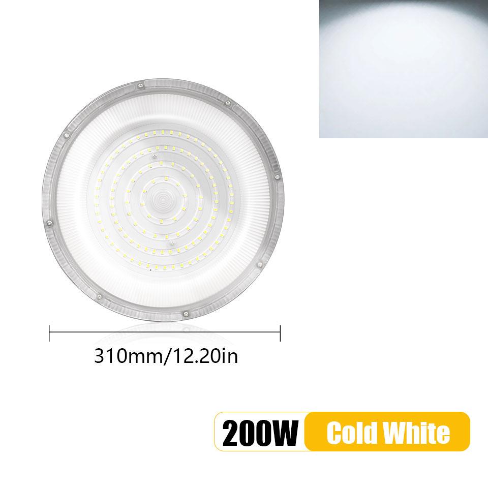 LED UFO High Bay Light 50W-600W AC85-265V Cold White Brightness IP66 Waterproof And Dustproof For Outdoor Garden Wall Industry