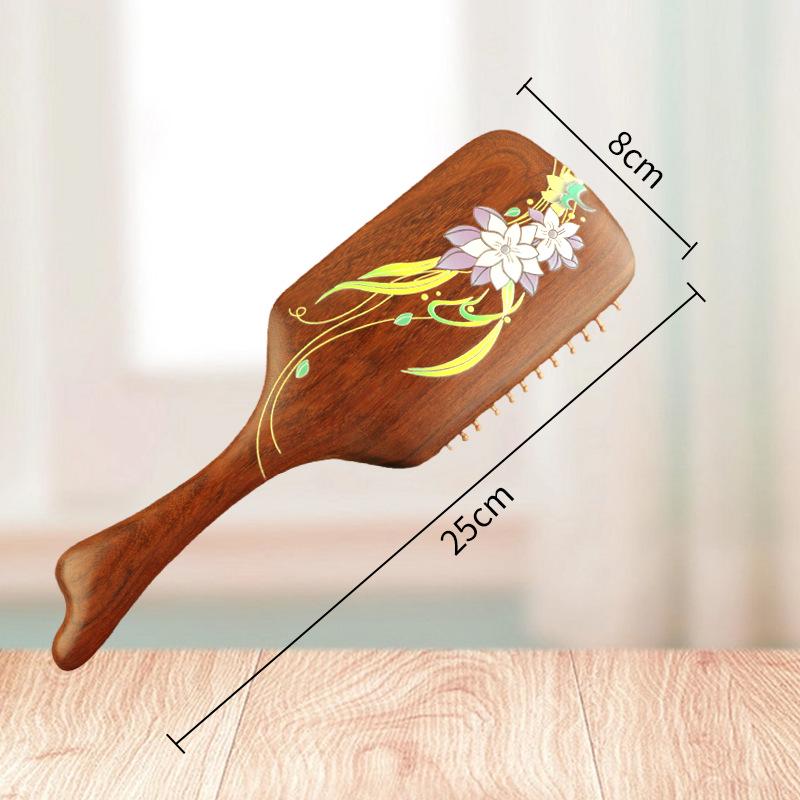 

Золотой шелковый сандал расческа для укладки волос с воздушной подушкой - Деревянный массаж кожи головы и подарочная коробка для улицы