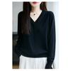Women S V Neck Long Sleeve Lace Splicing Knit Sweater