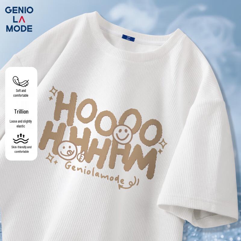 GENIOLAMODE Men s Waffle Print Short-Sleeve T-Shirt XL