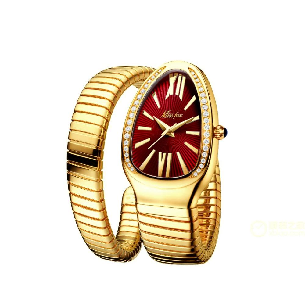 Snake Wound Ladies Watch Personalized Red