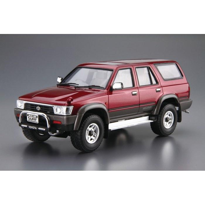 Aoshima The Model Car 1/24 Toyota VZN130G Hilux Surf SSR-X Widebody '91 Model Kit, Red