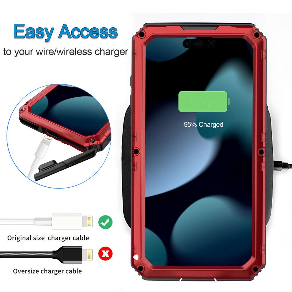 Waterproof Protective Case for IPhone 17 Air 16 E 15 14 13 12 ProMax Heavy-duty Metal Full Protective Aluminum Alloy Cover