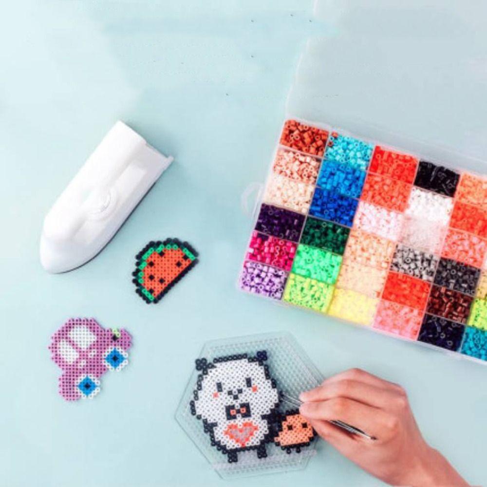 DIY Bean Splicing Tool Set Colorful Handicraft Toys Kit Handmade Iron-on Bead Craft Kit  Kids Gift