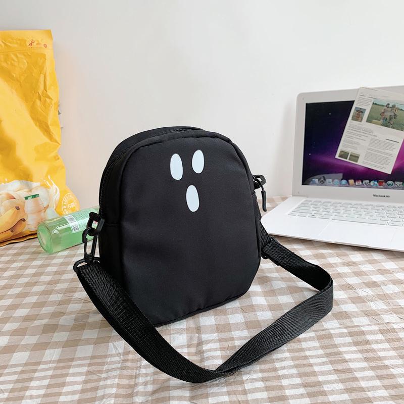 

Винтажная сумка через плечо, подмышки, забавная сумка через плечо с дьяволом и призраком, женская дизайнерская нейлоновая сумка на молнии, кошельки и сумки для женщин OO чёрный