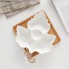 White Ceramic Plate Maple Leaf Plate with Wooden Pallet Snacks Dried Fruit Plates Snacks Platter Home Fruit Bowl Candy Plates