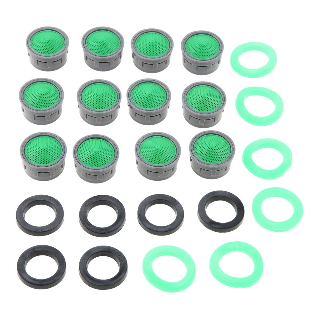 10/12/20pcs 21mm Tap Faucet Aerator for Kitchen Home Cleaning Water Filtering Bathroom Shower Bathtub Filter Mouth Part Green