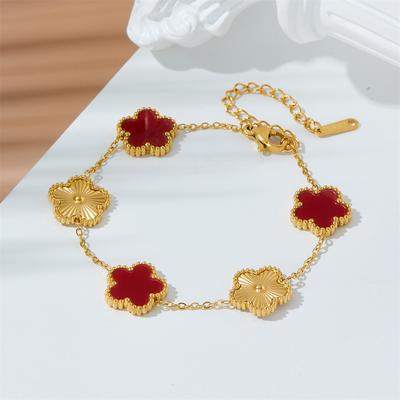Hot Selling Clover Charm Bracelet Luxury Five Leaf Flower Bracelets Jewelry For Women Gift