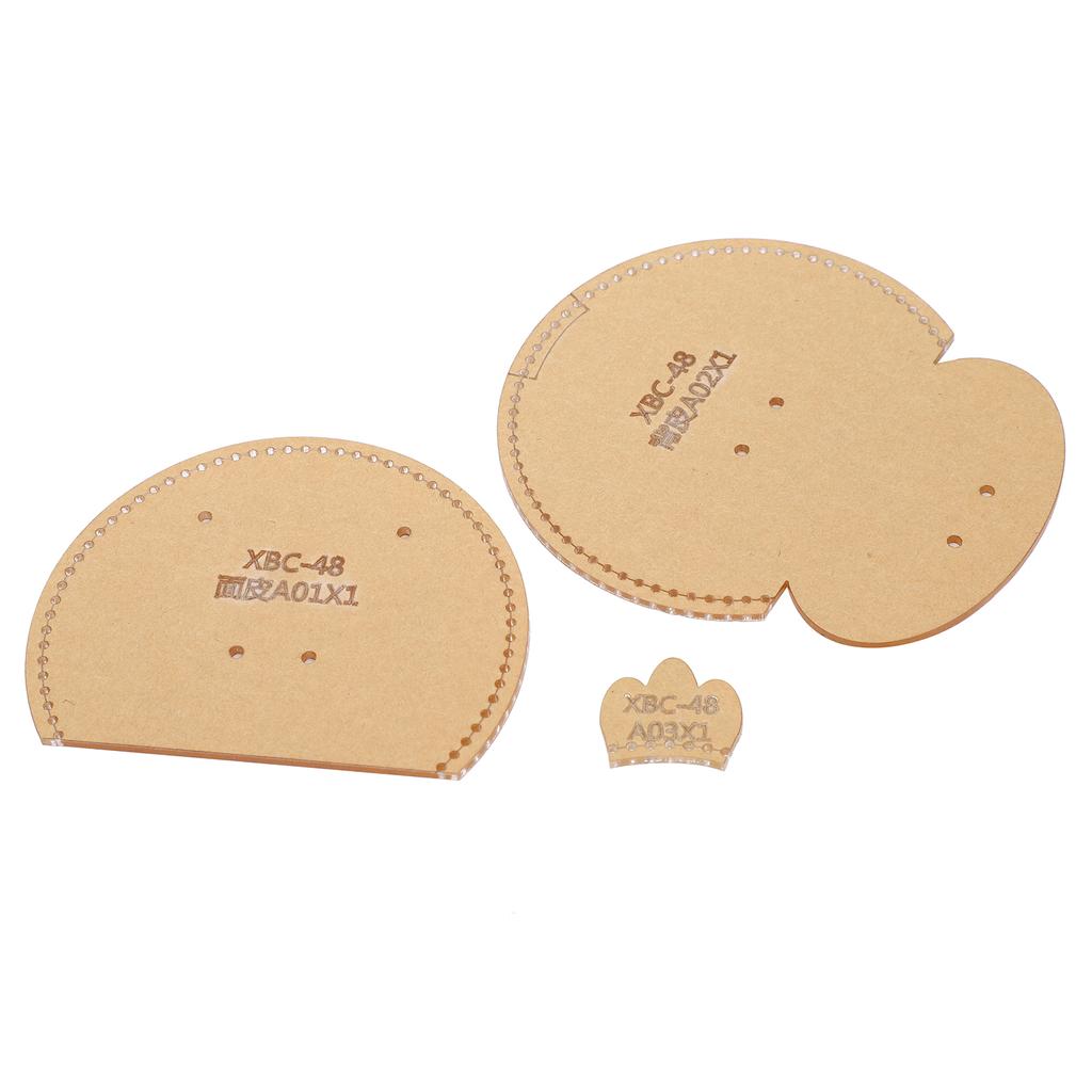 3Pcs Acrylic Template Coin Purse DIY HandMade Leather Pattern Wallet Drawing Mold Craft