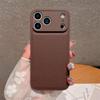 Lychee Pattern Leather TPU Frame Shockproof Case For iPhone 17 Air 16 15 14 Plus 13 12 11 17Pro Max 16E Solid Color Cover