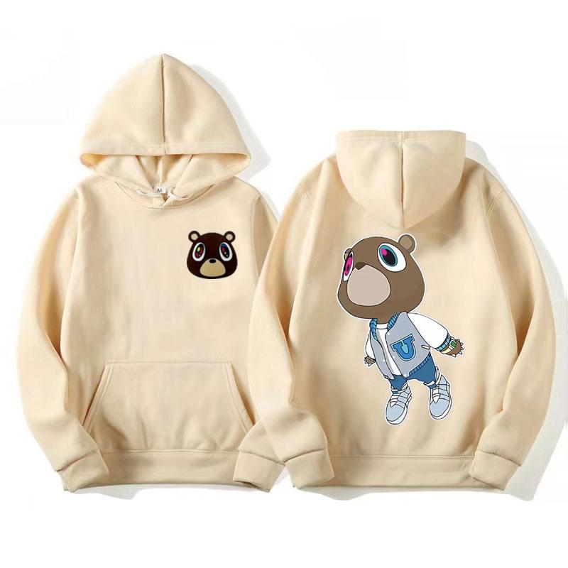 Limited Kanye West Graduation Dropout Bear Hoodie Men's Women Fashion Vintage Clothes Hooded Hip Hop Casual Oversized Sweatshirt