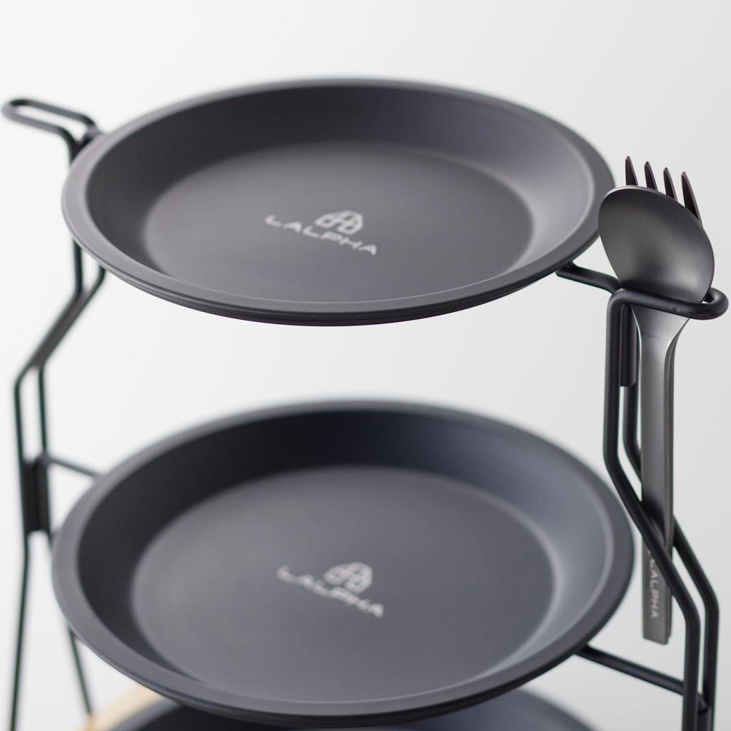 LALPHA TW-080S Assembled Plate Stand Set with Storage Case, Tableware Set for Plates, Dishware, Kitchen, Camping, and Outdoors