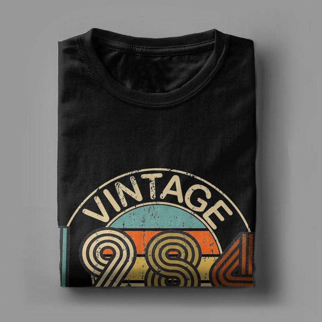 Unique Vintage 1984 All Original Parts Birthday Gift T-Shirts Men O Neck Cotton T Shirt 40 Years Old Tee Shirt Gift Tops