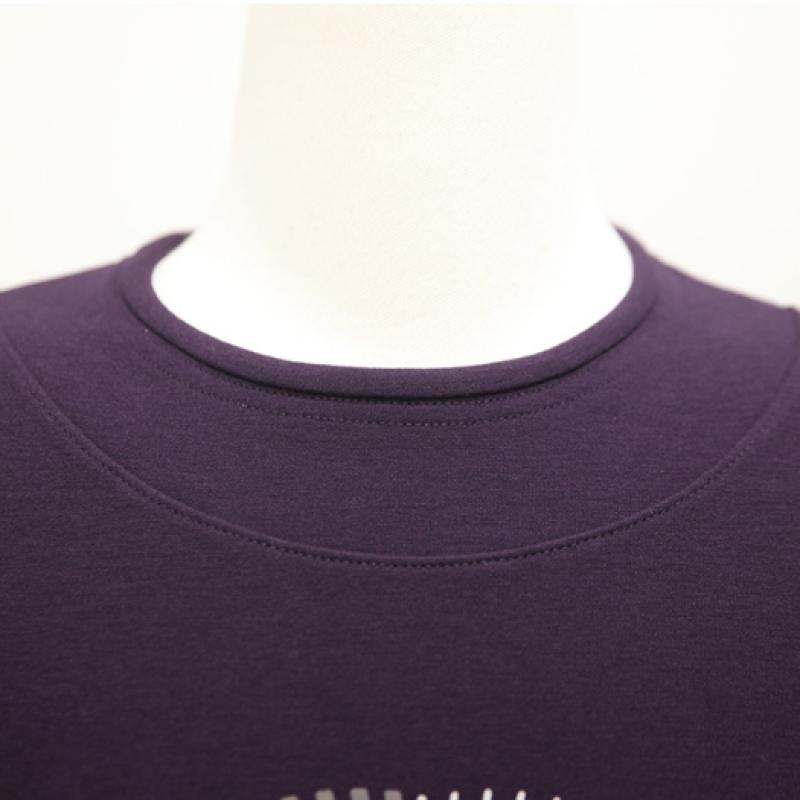 Shiz Madam Women Ribbed Wave Rolling Neck Tee T57463