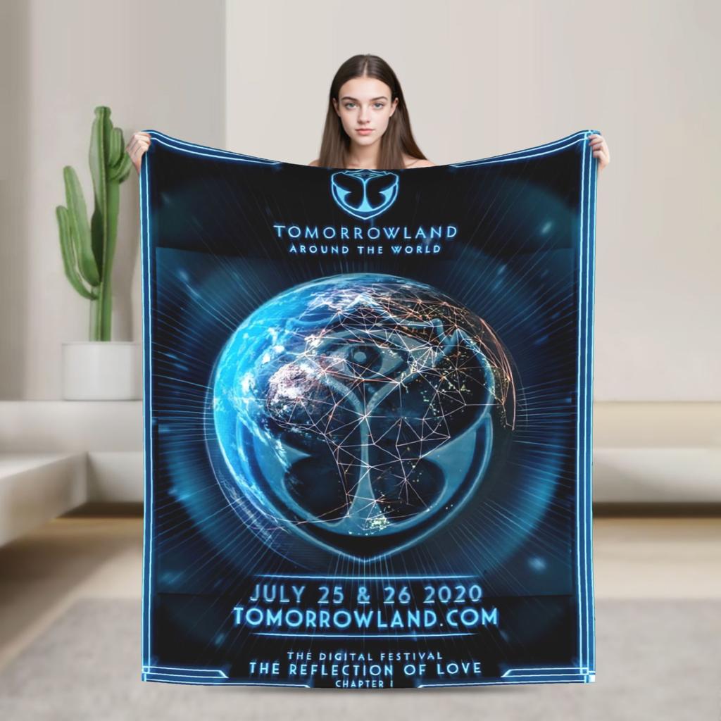 Soft Warm Blanket Camping Tomorrowlands Music Festival  Bedding Throws  Flannel Bedspread For Living Room Pattern Sofa Bed Cover