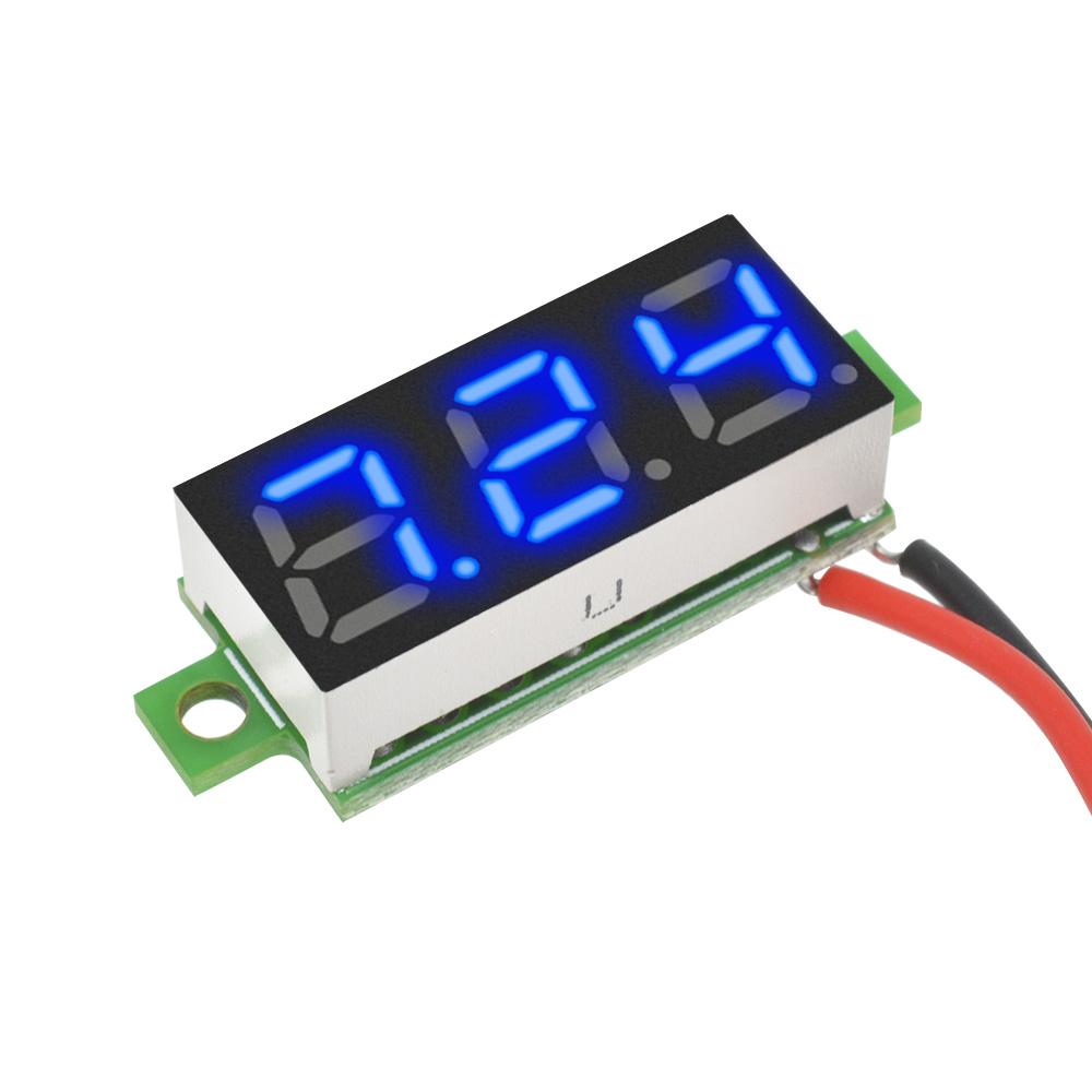 3-Digit Digital Voltmeter 0.28" 2-Wires Voltage Meter DC 3.7-30V Volt Instrument Tool LED Voltage Monitor for Motorcycle Car DIY