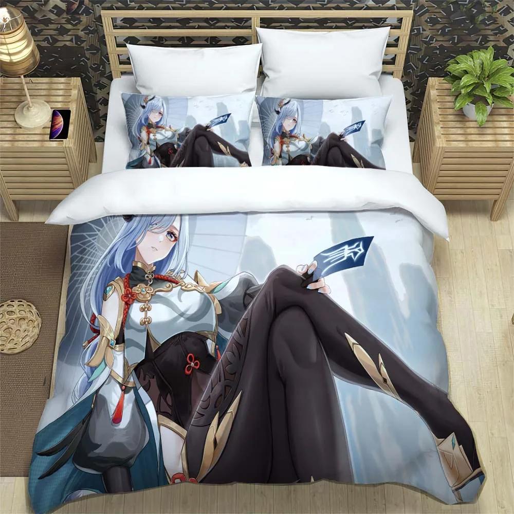 

Genshin Impact Анимация Мультфильм Мягкий и Удобный Постельный Комплект Роскошный Пододеяльник Настраиваемое Одеяло Постельные Комплекты EU single(135x200cm)